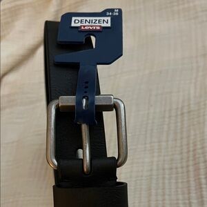 Levi's Black Belt with Silver Buckle